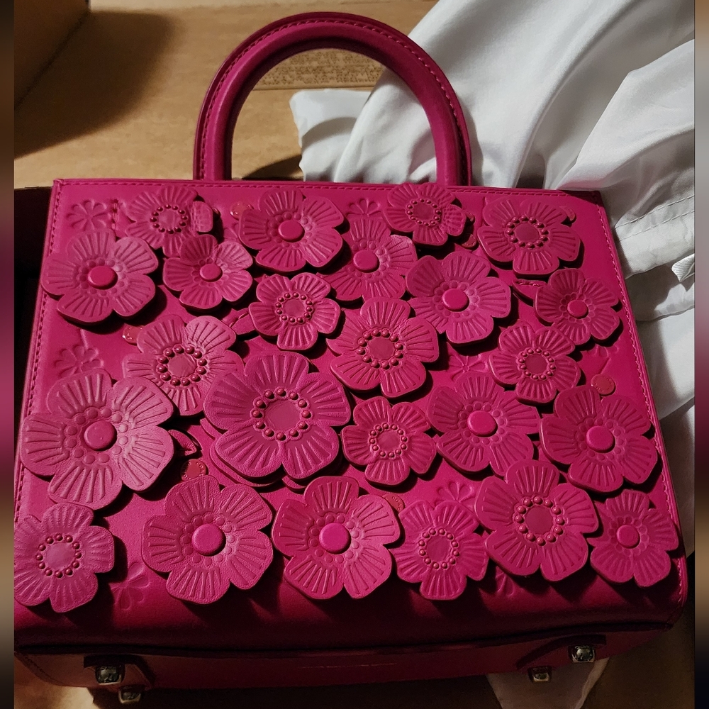 Pink Tea Rose Rogue Coach Bag